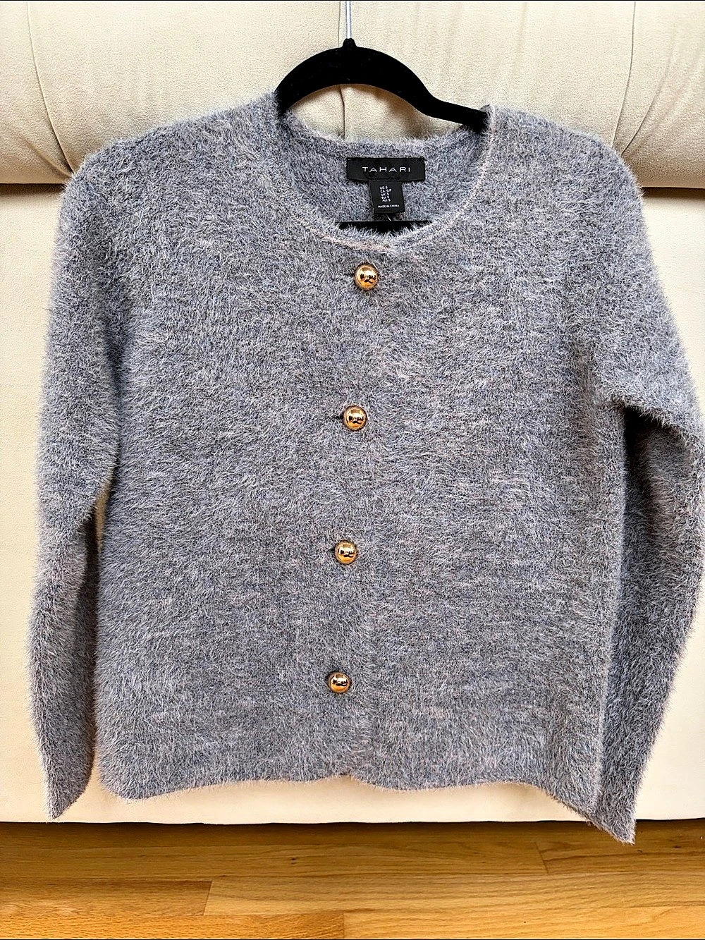 Tahari Gray Cardigan Size Small Like New